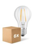 Confezione Multipack 6x Ledvance Classic LED E27 Pera Filamento Chiara 7W 806lm - 827 Bianco Molto Caldo | Dimmerabile - Sostitutiva 60W