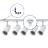 Set completo 1-Fase Rail L 1 x 1 Metro Bianca | incl. 5x Faretti + GU10 2700K 3W Dimmerabile + 1 x 1 Metro Tappo Di Chiusura, Connettore di Alimentazione e L -Connettore